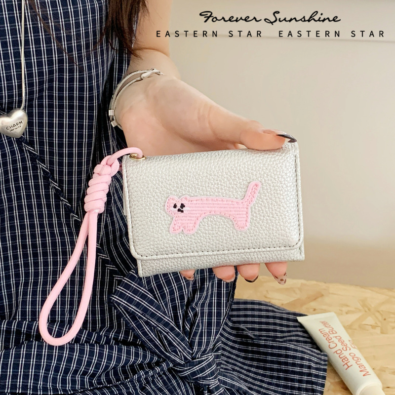 かわいい猫のストラップバッグ!財布 レディース シンプル ショート レディース財布 70% off 大容量 小銭入れ 在庫あり|undefined