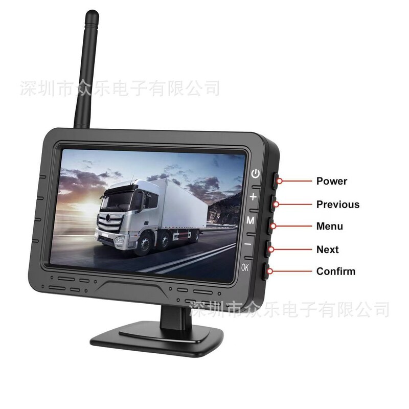 4.3inch Digital Wireless Monitor Truck Caravan Monitoring, Vehicle Monitor Security Monitoring Riding Monitoring