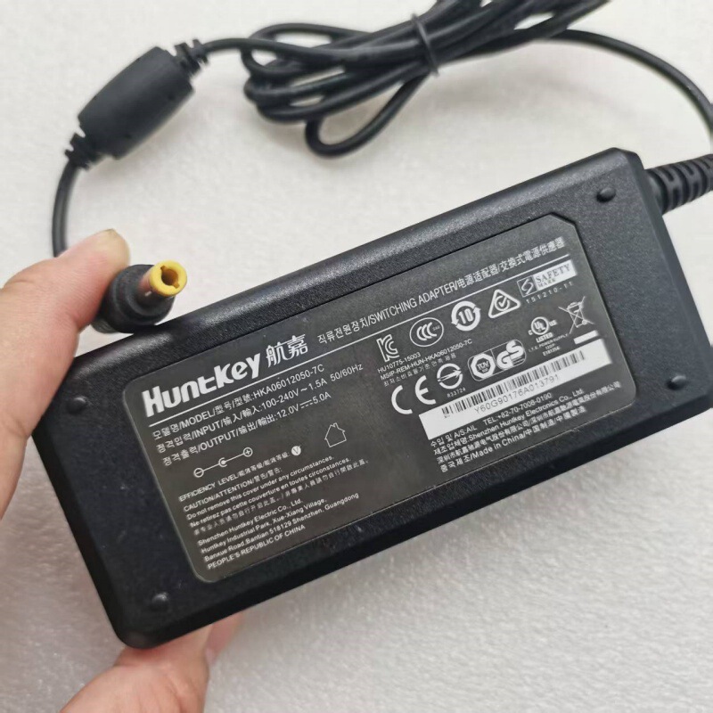 Huntkey/Hangjia HKA06012050-7C 12V5A power adapter for laptop and monitor Huntkey/Hangjia HKA06012050-7C 12V5A power adapter for laptop and monitor