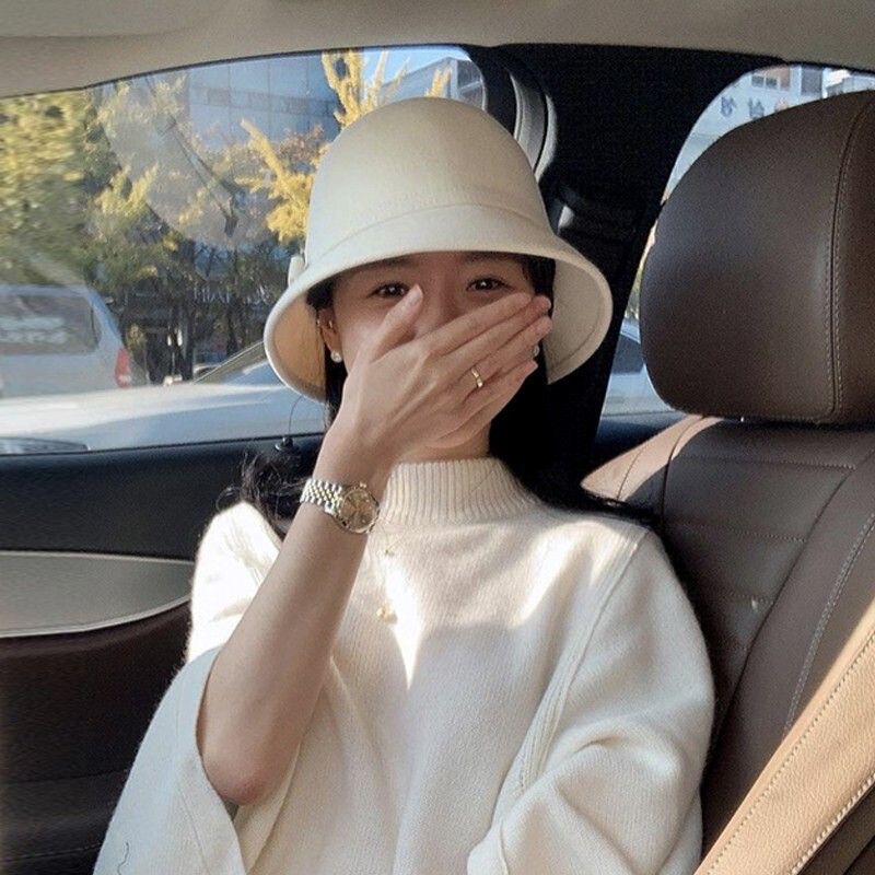 Hepburn Style Autumn and Winter Bow Full Australian Wool Fisherman Hat Fashion Hat French Retro Small Fragrance Elegant Hat Hepburn Style Autumn and Winter Bow Full Australian Wool Fisherman Hat Fashion Hat French Retro Small Fragrance Elegant Hat
