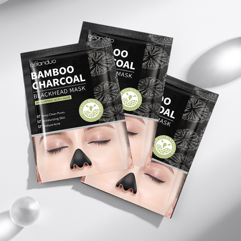 Transfronterizo carbón de bambú inglés máscara de cabeza negra máscara nasal desgarradora venta directa de fábrica image 5