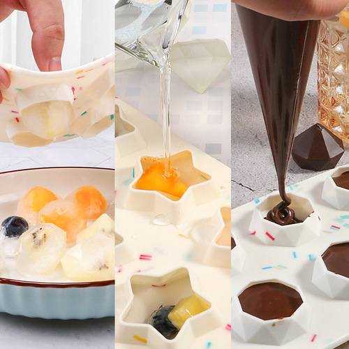 Amazon five-star three-dimensional ice tray, ice mold, creative ice cream mold, ice cookie mold, silicone chocolate mold