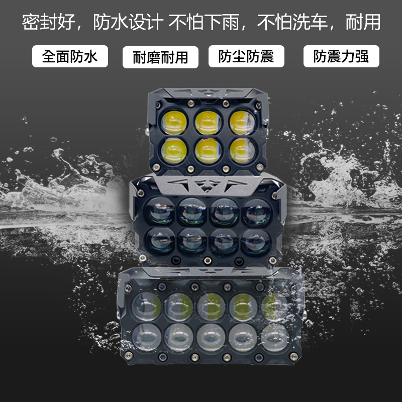 Motocicleta LED8 faro led faro solar 1.5 pulgadas lente eléctrica batería lámpara de coche luz brillante super brillante