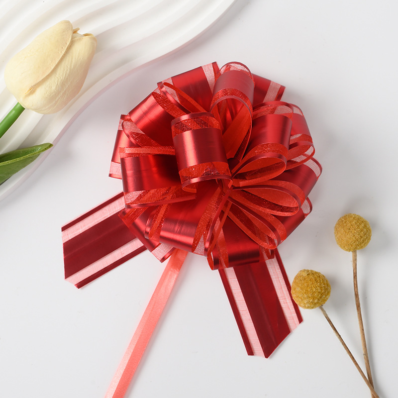 Comercio exterior transfronterizo 30 tamaño medio mate color metálico ajuste de nieve bola de flores regalo de Navidad embalaje de flores tiradas cinta de color