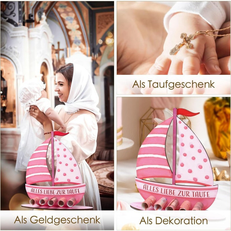 跨境新品金钱礼物给洗礼 -洗礼礼物给男孩和男孩木质工艺品摆件