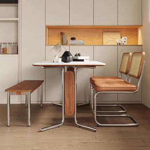 French Rock Board Dining Table Mobien Dining Table and Chair Brent Vintage Modern Small Apartment Middle Ancient Household Dining Table