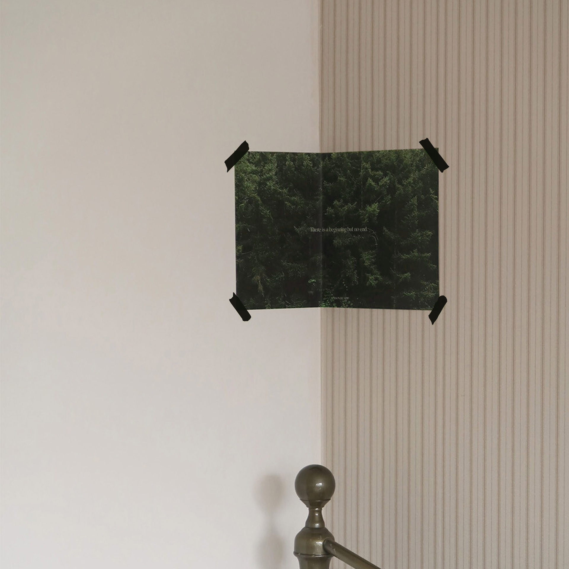 POPO夏季綠色森林 咖啡館書店 復古裝飾海報掛畫牆貼ins