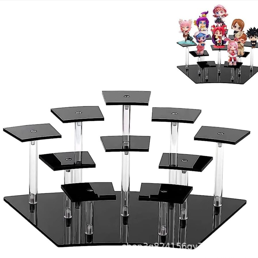 Toothbace 10 层亚克力立管展示架,多层阶梯桌面展示架人物展示架