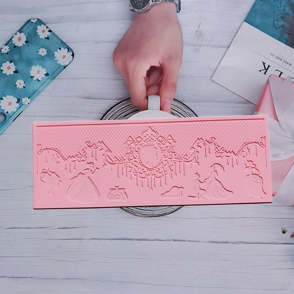 encaje 377 - 255 molde de silicona pastel de encaje molde de relieve herramientas de decoración de pastel de chocolate esterilla de relieve