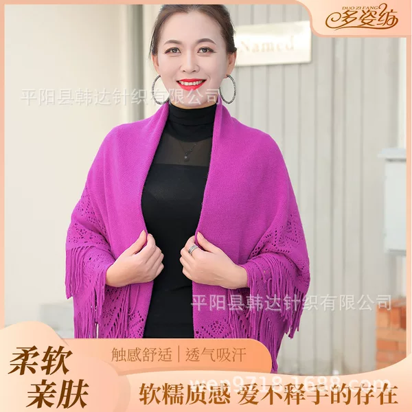 Variety shawl autumn and winter long solid color wool multi-functional Western style all-match tassel scarf warm magic scarf