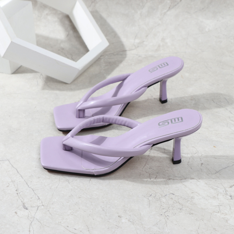 2026 New Summer European And American Style Women's High-Heeled Open-Toe Sandals, Solid Color, Large Size, Clip-Toe_vogvips.com