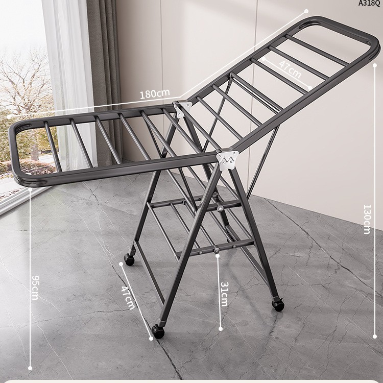 Percha de secado plegable para piso doméstico dormitorio balcón percha de secado para bebés interiores colgante de secado frío colcha de secado artefacto mágico image 23