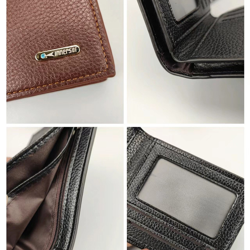 加围男士横款钱包短款跨境外贸简约时尚多功能钱夹 多卡位钱包_