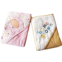 出口外贸尾货婴幼儿新生儿卡通刺绣棉制抱被斗篷浴巾