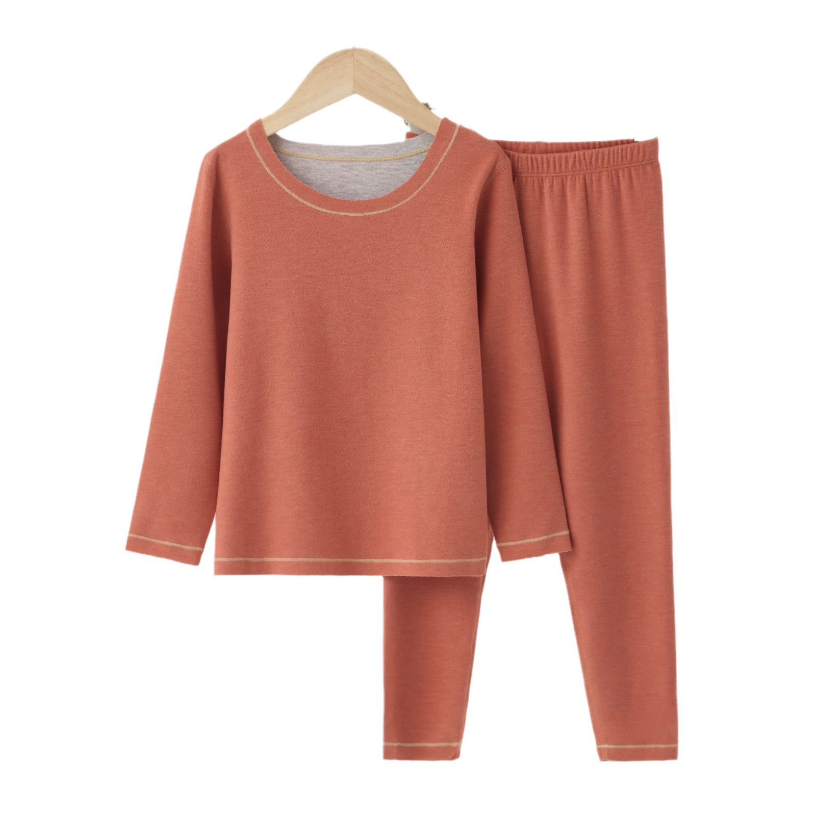 Antibacterial woolen children's set, thermal underwear, increased thickness