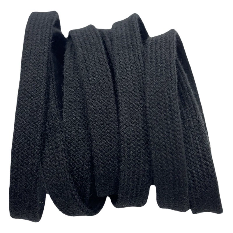 1 см хлопковый двухслойный полый ремешок с плетением, плоский черный белый пояс для брюк, повязка на голову, шнурки, можно окрашивать