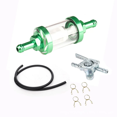 Motosiklet ləvazimatları və aksesuarları | Oil Pipe Oil Switch - green-oil-filter-1m-oil-pipe-4-buckles-oil-switch
