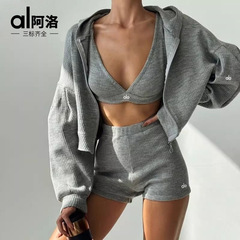 美国ALO瑜伽上衣女三件套户外运动跑步吊带健身服2025新款套装