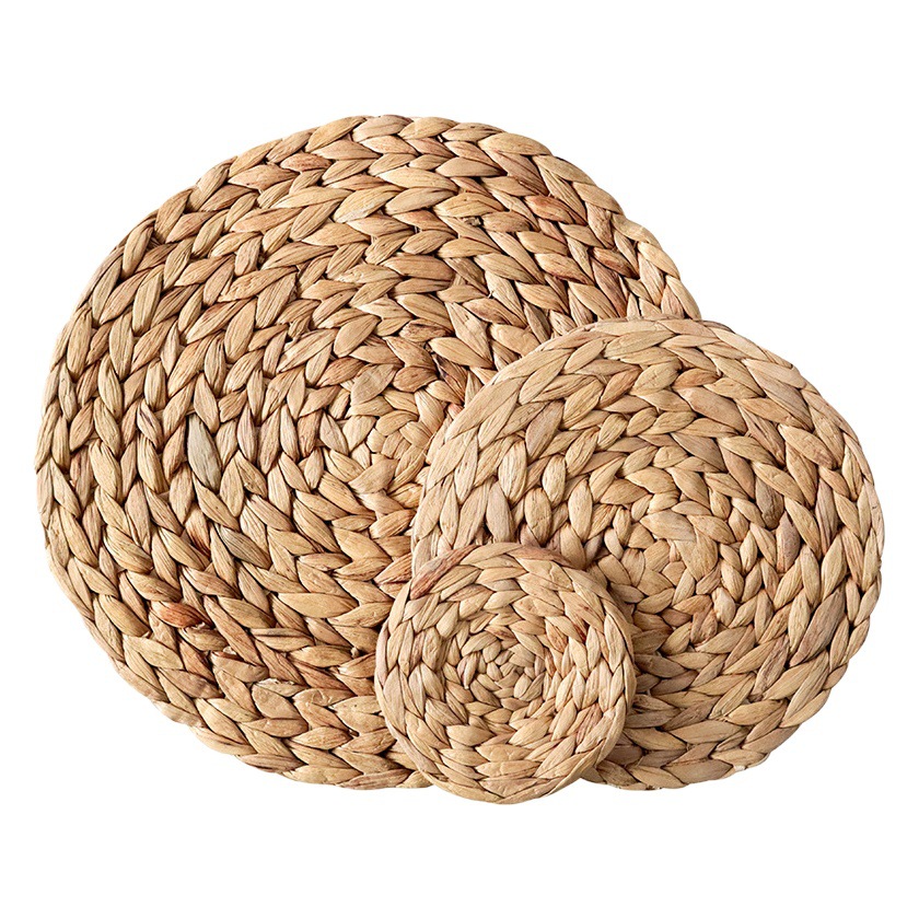 Alfombra de paja estilo japonés posavasos ceremonia del té tetera creativa estera de aislamiento del hogar antideslizante mantel individual