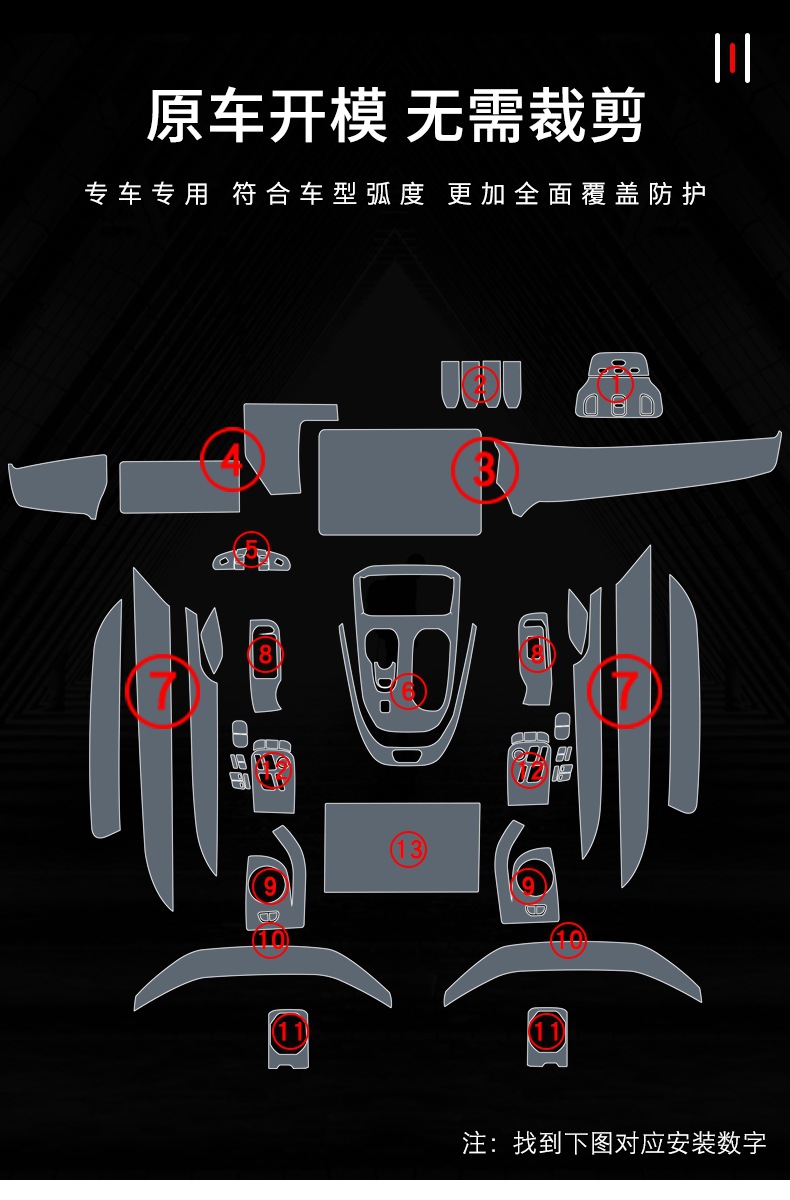 22-25 Models of Zeekr 009 Gear Interior Stickers Special Modification Accessories Paint Transparent Screen Protector