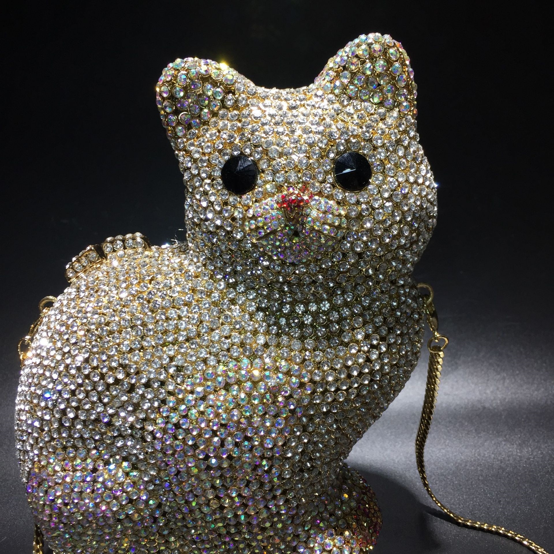 Gato pequeño bolso de diamante de cristal de metal de aire bolso de cena de diamantes hechos a mano bolso de mano de AliExpress