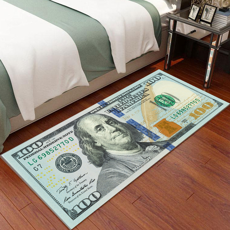 Cross-Border Creative Dollar Carpet Kitchen Banknote Floor Mat Home Entrance Door Mat Bathroom Stain-Resistant Foot Mat