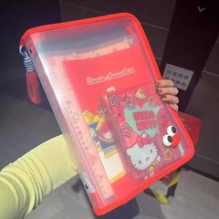 ドーパミン透明a 4ファイルバッグ大容量は教科書のジッパー式学生が手に入れて防水収納袋を厚くすることができる