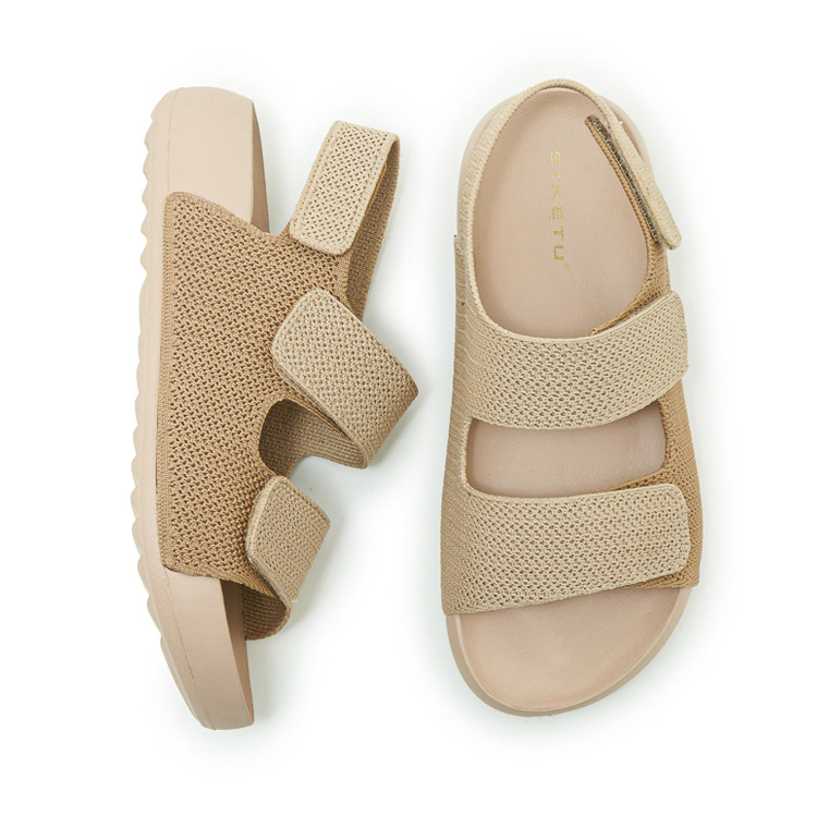 Dép sandal nữ quai chữ V đế mềm, quai dán đi biển — màu đen, màu hồng, màu kaki, màu mơ chi tiết 37