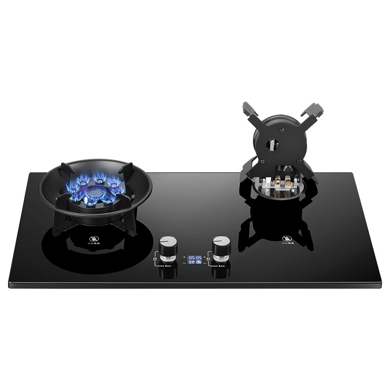 Estufa apilada de vidrio templado a prueba de explosiones, fuego feroz, gran potencia de fuego, estufa de gas de ahorro de energía, estufa doble doméstica, estufa de gas de mesa, licuefacción