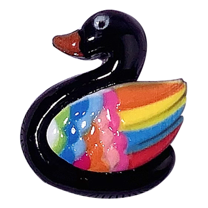 Nuevo colorido cisne diy accesorios de resina crema pegamento para el cabello clips para el cabello teléfono móvil agujero agujero hebilla hecha a mano al por mayor