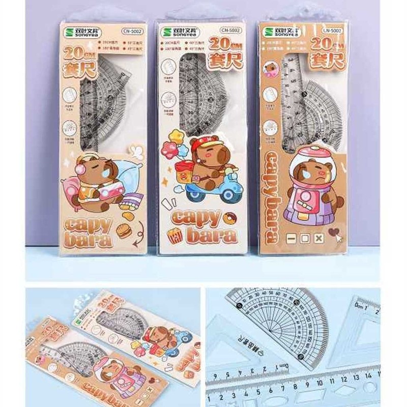 工場卸売新しいクリエイティブ透明定規学生定規三角プレート試験絵画 4 ピース定規卸売|undefined
