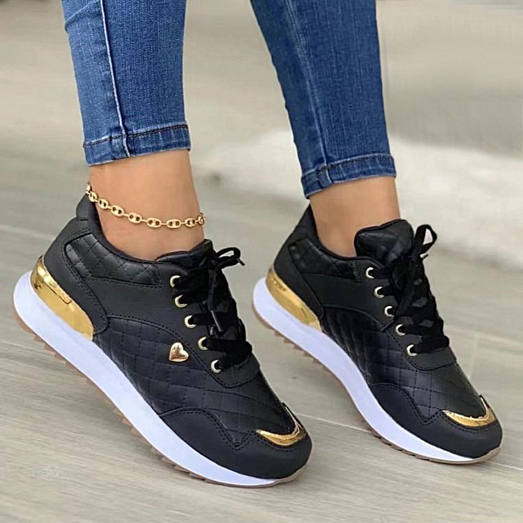Plus Size Running Shoes For Women – Lightweight Thick Sole Sneakers, Breathable Color Block Design For Sports & Casual Wear_vogvips.com