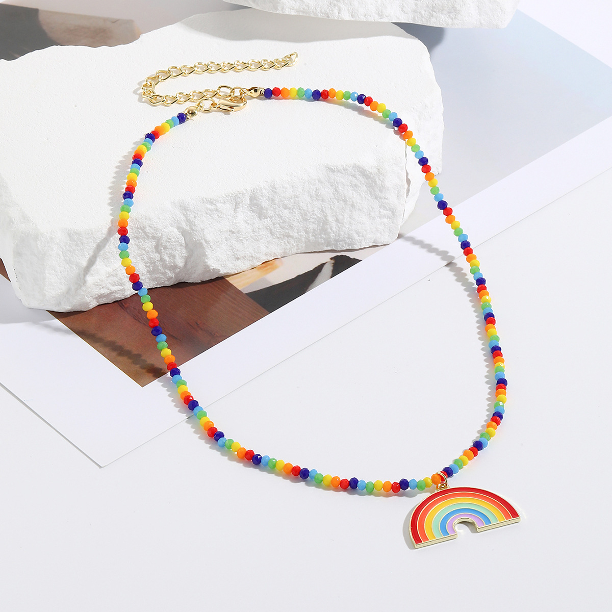 Basic Moderner Stil Klassischer Stil Regenbogen Herzform Türkis Stein Perlen Unisex Armbänder display picture 13