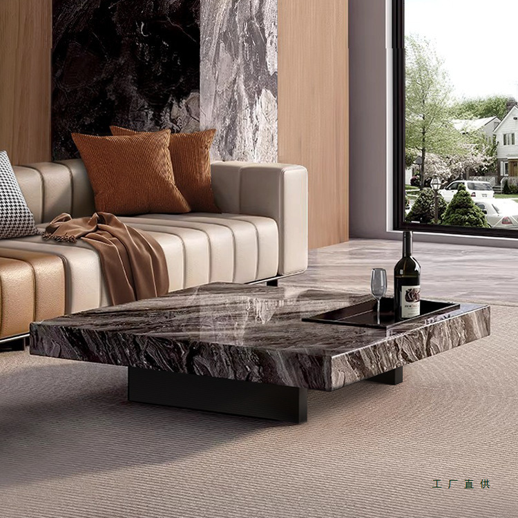 Italian Minimalist Slate Coffee Table Living Room Home 2025 New Accessible Luxury Modern High-End Coffee Table Table Classy Elegant Italian Minimalist Slate Coffee Table Living Room Home 2025 New Accessible Luxury Modern High-End Coffee Table Table Classy Elegant