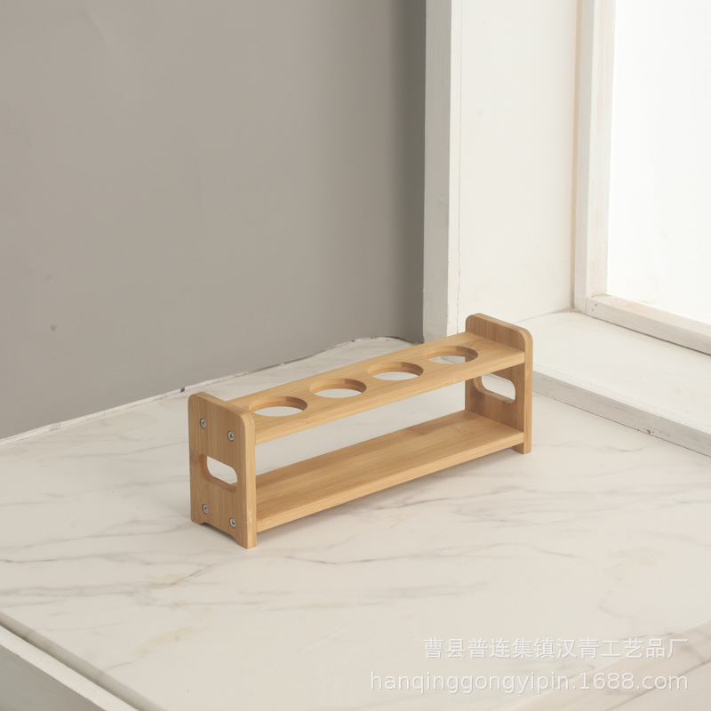 Estante de condimento de cocina de bambú estante de almacenamiento de condimento giratorio estante de almacenamiento de especias multicapa de madera sólida en el escritorio