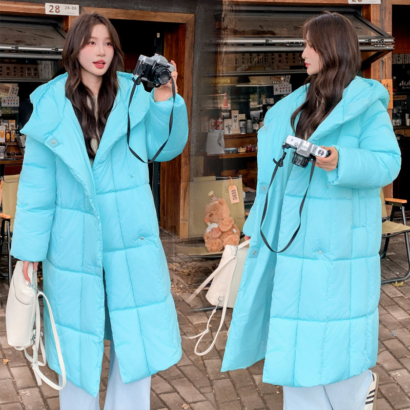 Otoño y invierno nuevo suelto largo sobre la rodilla chaqueta de algodón coreano engrosado multifacé chaqueta de algodón chaqueta
