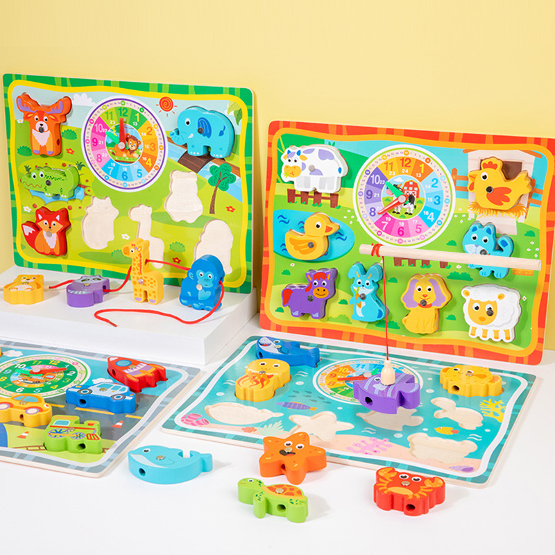Juguetes de rompecabezas tridimensionales de madera, niños, números cognitivos, letras, frutas, formas de animales, bloques de construcción, educación temprana divertida
