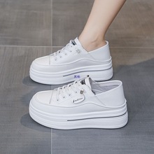 踩跟两穿小白鞋女2024秋季新款休闲运动厚底松糕女鞋百搭轻便板鞋