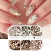 Nail sequins for manicure for nails, suitable for import, new collection, 6 cells, wholesale