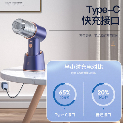 Car-mounted cordless portable handheld vacuum cleaner for home, multi-functional dry and wet two-in-one suction and blowing vacuum cleaner