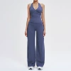 3109 vest+5529-1 wide-leg pants—dark blue