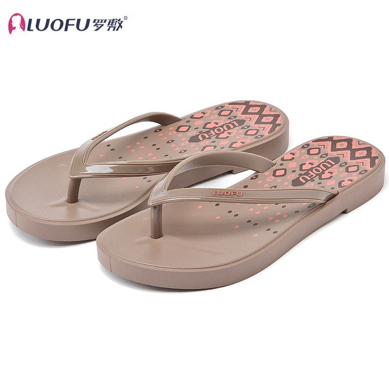 Luofu de alto grado al aire libre Chanclas de verano de las mujeres celebridad de Internet INS de moda nueva antideslizante flip-flops sandalias de playa plana