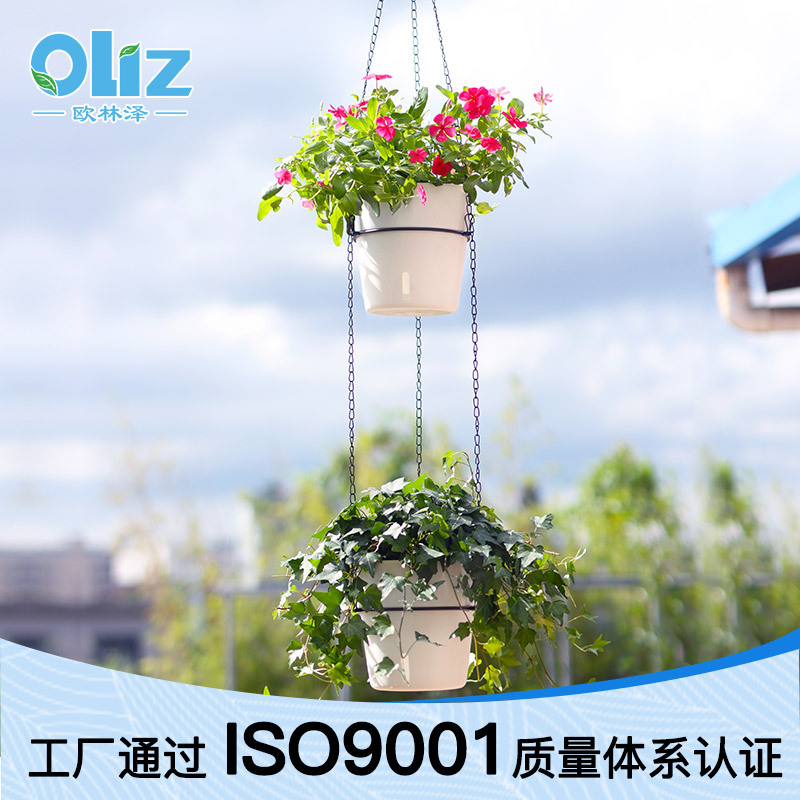 Factory wholesale hanging lazy flower pots double-layer planting…