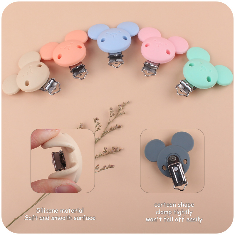 Nuevo bebé suministros calmante de dibujos animados animal de silicona chupete clip creativo bebé chupete anti-gota cadena Accesorios