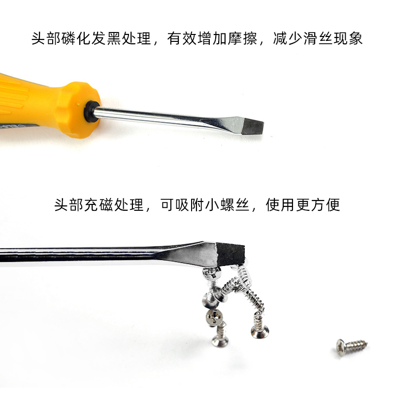 Juego de destornillador Tajima de Japón destornillador de destornillador de una palabra, mango de goma con cabezal de corte magnético, destornillador de destornillador de la serie EL