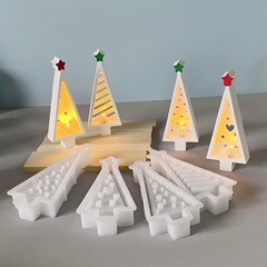 新しいクリスマスツリーシリコンモールドクリスマスツリー石膏接着剤装飾モールド雰囲気ライトモールド