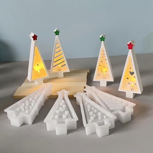 New Christmas Tree Silicone Mold Christmas Tree Plaster Glue Decorative Mold Atmosphere Light Mold
