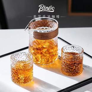 Household ins style glass tea cup Japanese style wood chip insulated fish scale glass anti-scald wooden ring coffee cup cup cover