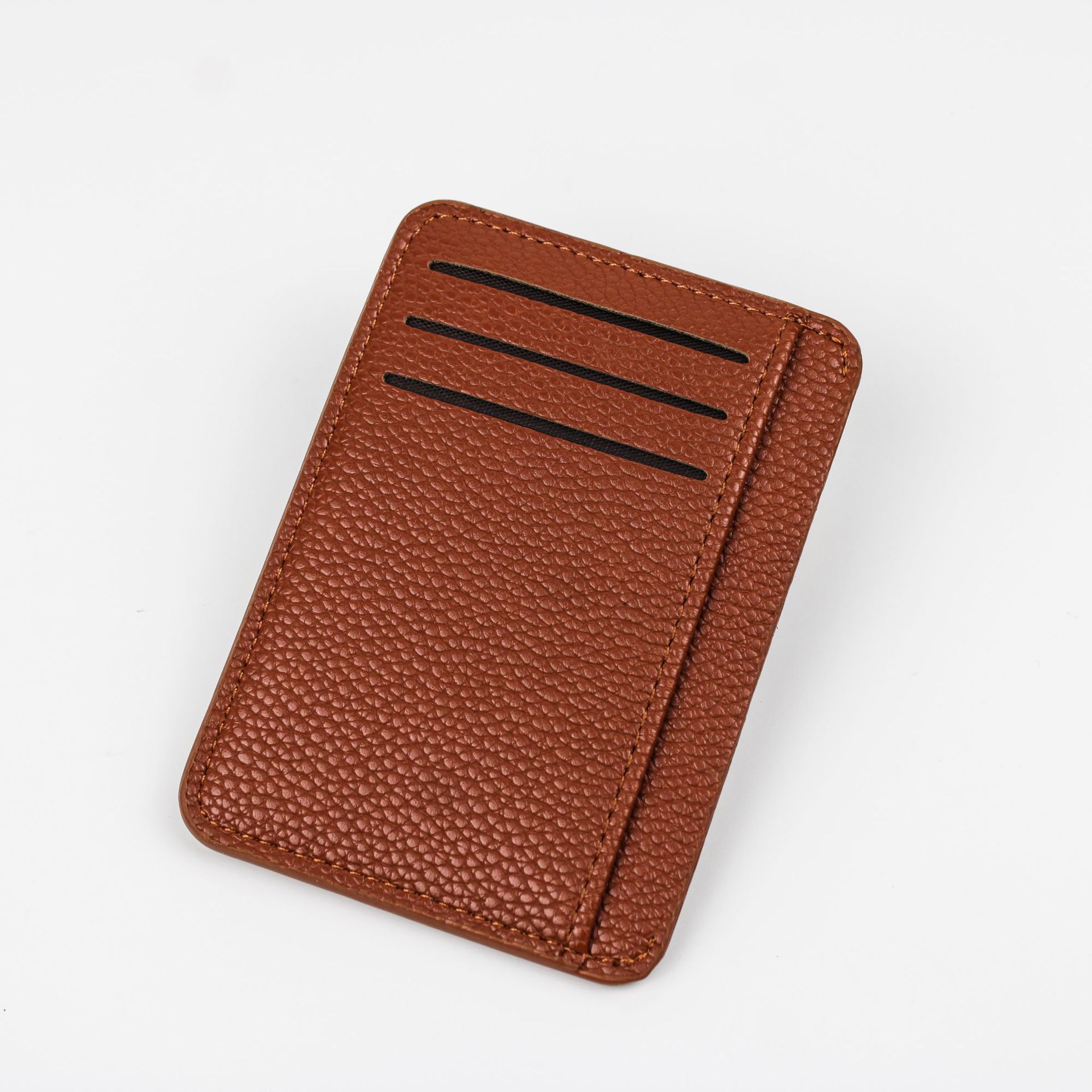 Factory Direct Sales New Creative Simple Pu Mini Card Holder with Litchi Pattern Ultra-Thin Multi-Functional Card Holder Document Bag Wholesale