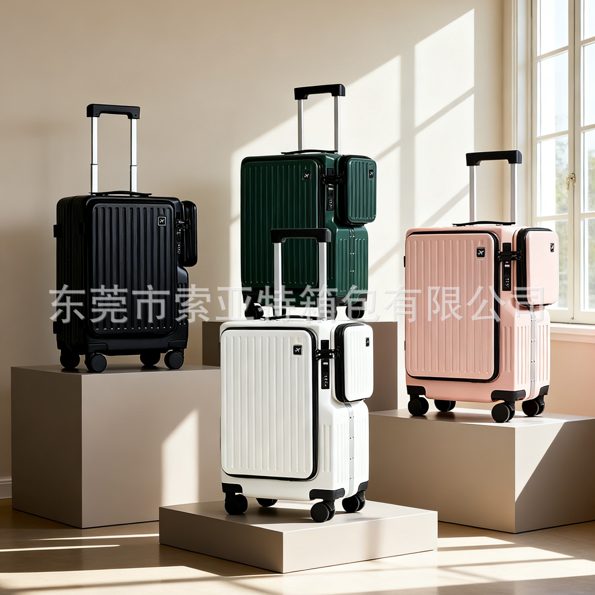 2025新款行李箱20寸前开口多功能可登机拉杆箱旅行箱可充电密码箱